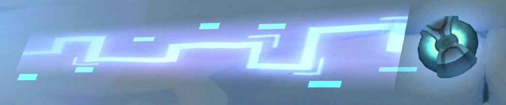 Ekko's Timewinder, closed and returning to him, showing a trail